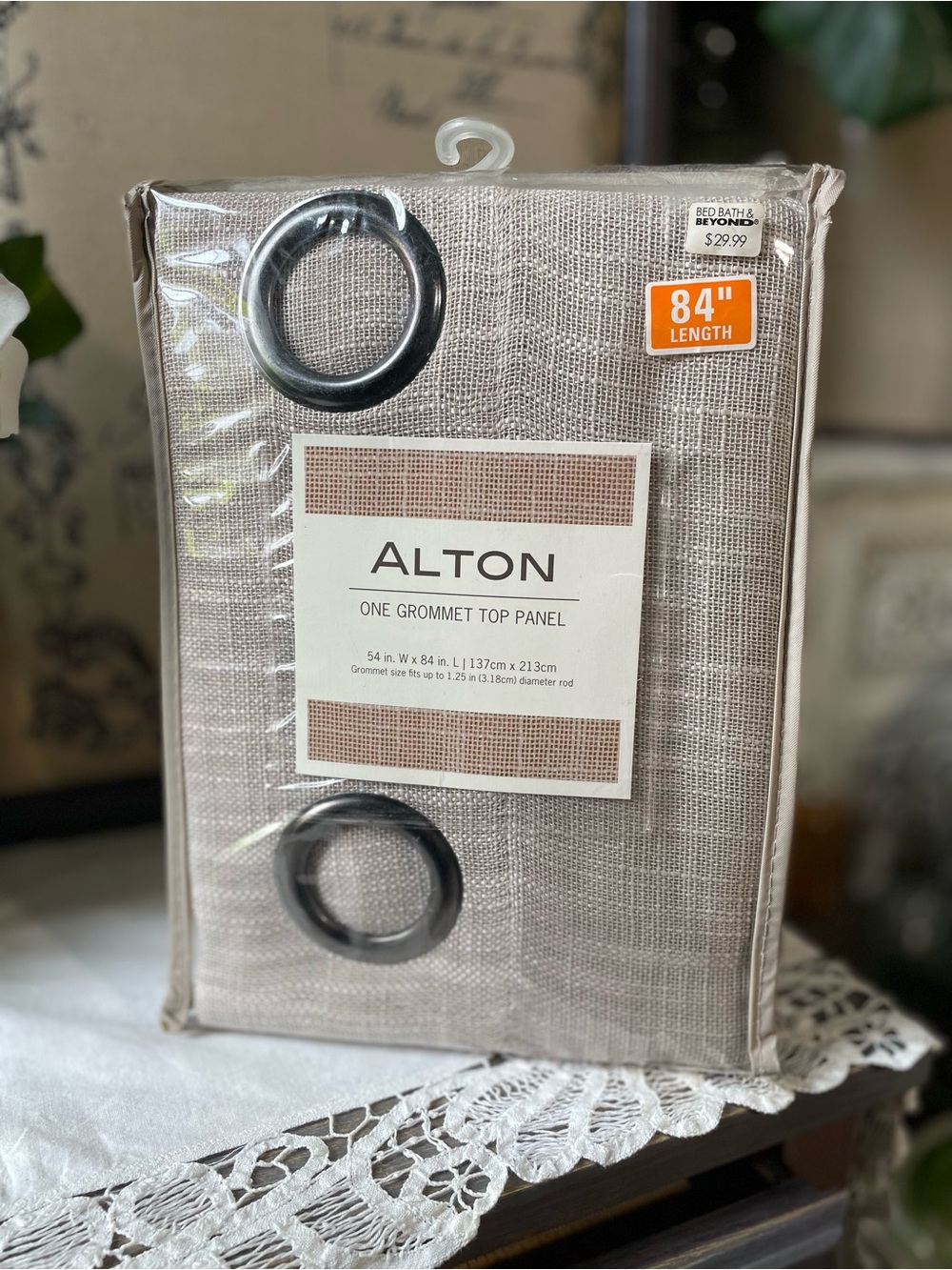 Alton beige neutral grommet top curtain panel 84 inch nwt